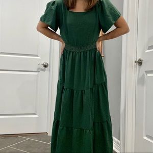 Tiered Hunter Green Summer Maxi Dress